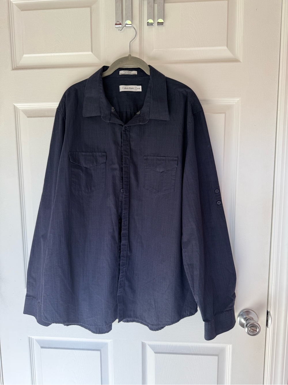 Calvin Klein Men’s Navy Long-Sleeve Button Shirt